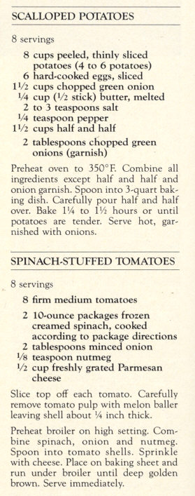 Paul Lynde Bon Appétit, June 1978 Scalloped Potatoes